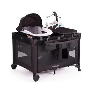Pamo Babe Unisex Nursery Center Playard with Bassinet & Changing Table Grey